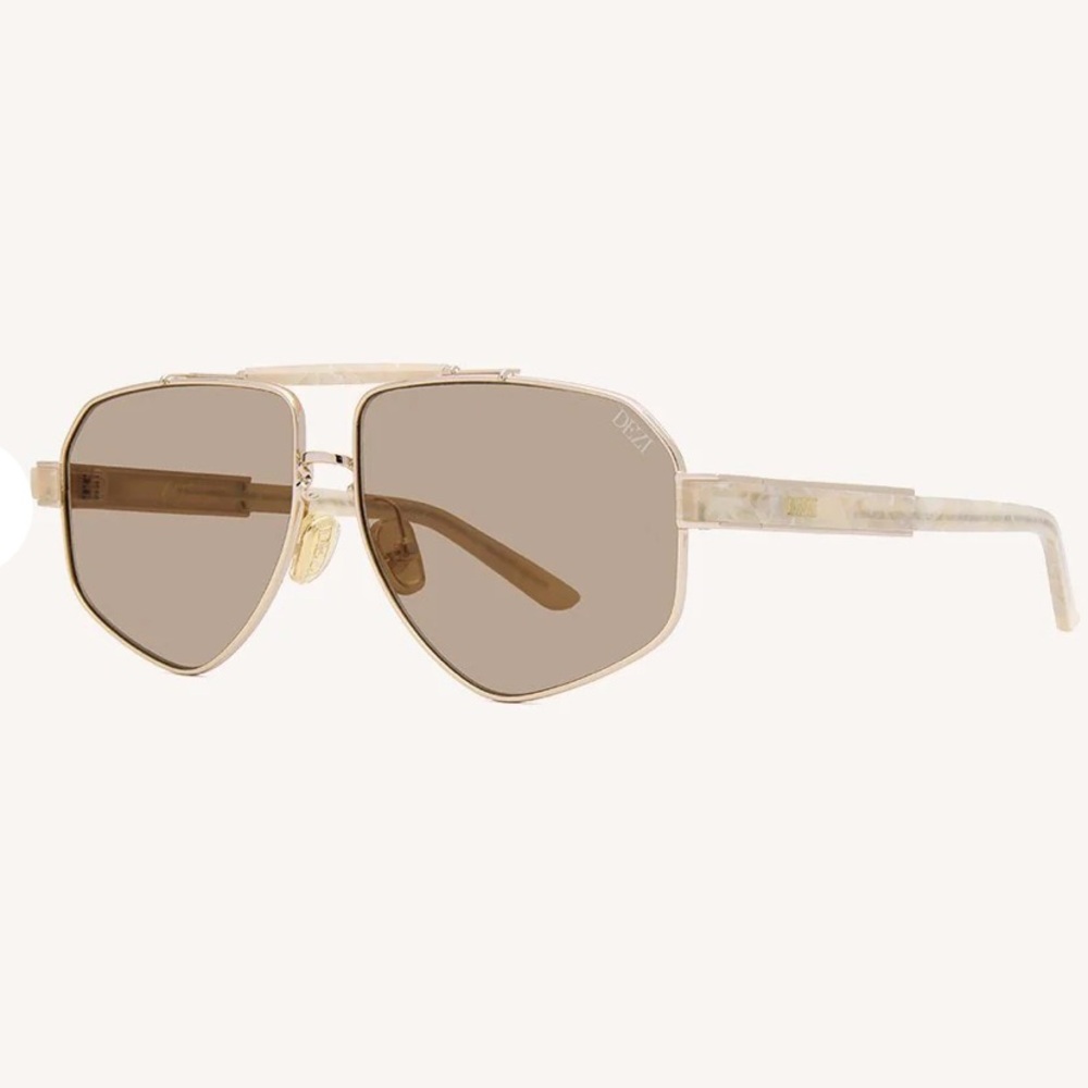 DEZI 6FT Gold Frame Brown Lens Sunglasses - Picture 3 of 5
